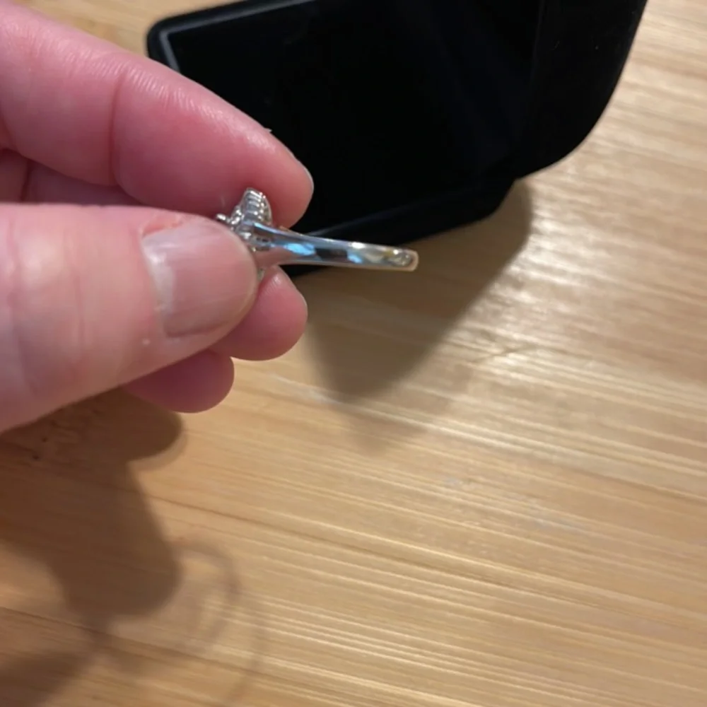 Hallmarked Pt900 natural Sapphire & natural Diamond ring with certificate size 5 - Picture 7 of 14